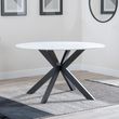 Novara 4 Seater White Ceramic Round Dining Table with Black Star Base - 130cm